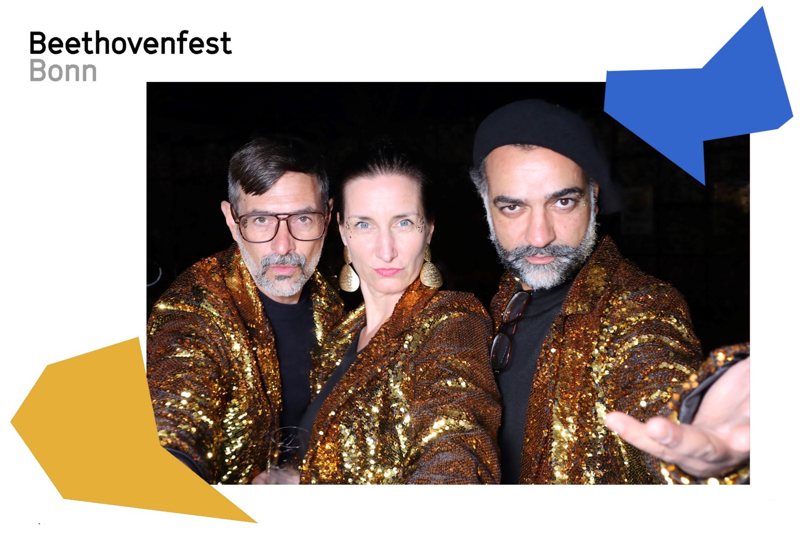 Christian, Franziska und Saman als zaubernde Gastgeber:innen beim Beethovenfest